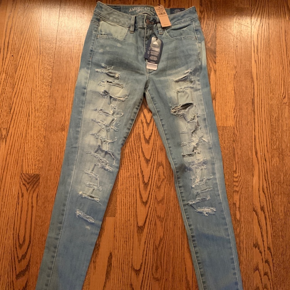 light wash ripped jeans